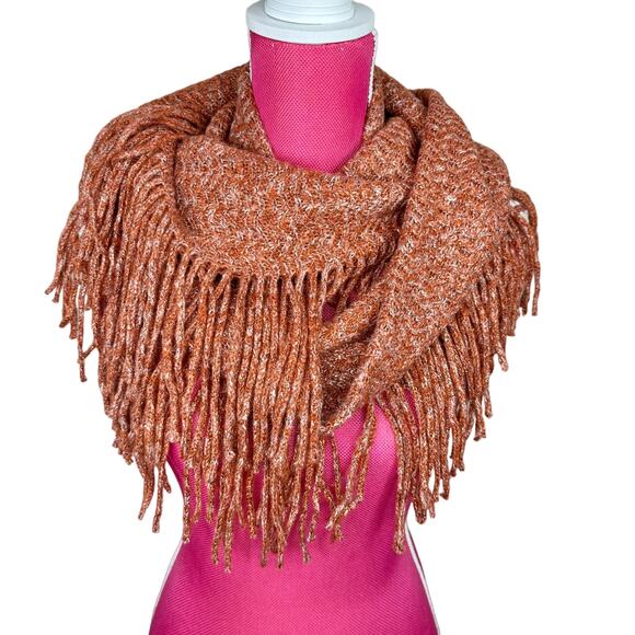Cozy Marble Fringe Infinity Scarf OS - Picture 1 of 4